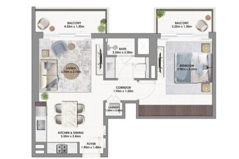 Müüa korter asukohaga Dubai South (Dubai World Central), Dubai, AÜE: 1 magamistoaga, 70 m² Nr 728492 - pilt 11