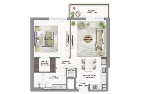 Apartman u Dubai South (Dubai World Central), Dubai, UAE 1 spavaća soba, 75 m2 Br. 728491 - fotografija 9