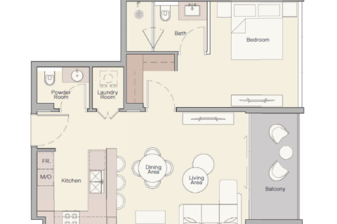 Apartment in Business Bay, Dubai, UAE 1 room № 690233 - photo 5