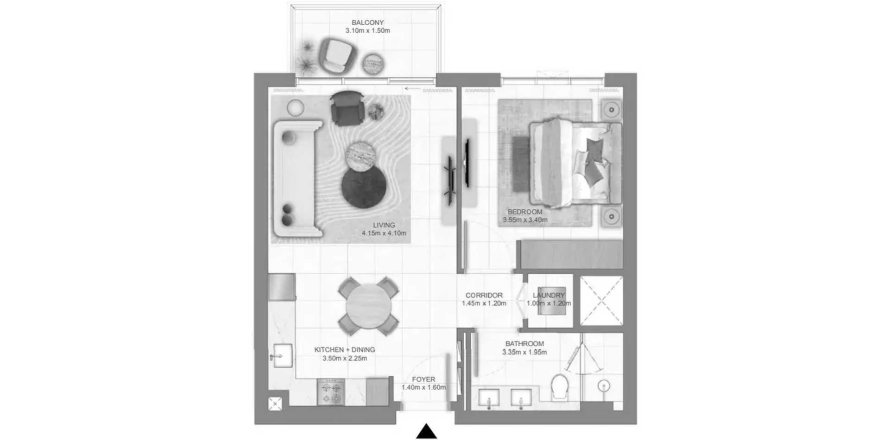 Appartement in Dubai South (Dubai World Central), Dubai, VAE 1 slaapkamer, 62.8 vr.m. nr 699163