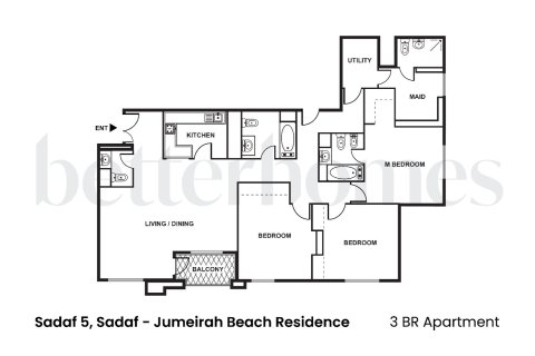 Apartamento en Jumeirah Beach Residence, Dubai, EAU 3 dormitorios, 184.58 m² № 749143