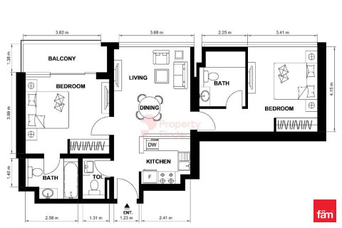 Lakás itt: Business Bay, Dubai, EAE, 2 hálószoba, 82.8 m², azonosító: 715398 - fénykép 13