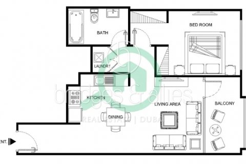 Byt v Downtown Dubai (Downtown Burj Dubai), SAE 1 ložnice, 69.1 m² Č.: 629633 - fotografie 12