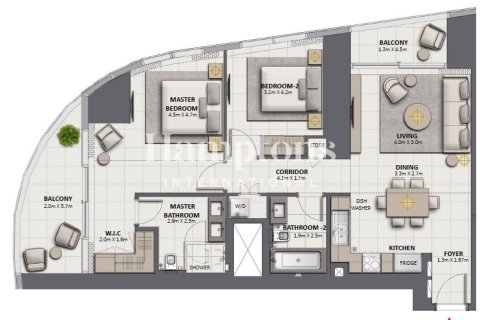 Apartemen di Palm Jumeirah, Dubai, UEA 2 kamar tidur, 119.31996805 m2 nomor 715521 - foto 2