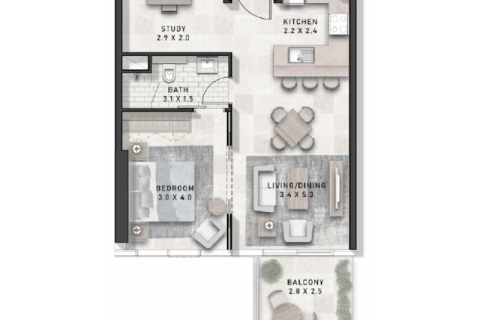 Apartment til salg i DAMAC Hills (Akoya by DAMAC), Dubai, UAE 1 soveværelse № 690201 - foto 7