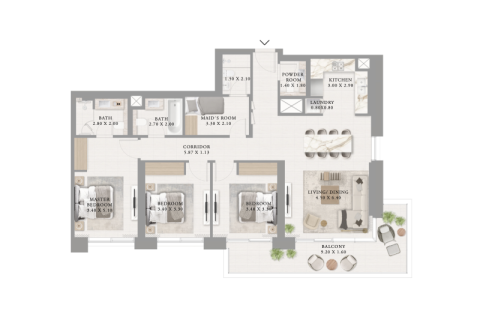 Apartman u gradu Dubai Creek Harbour (The Lagoons), UAE 1 spavaća soba, 60 m2 Br. 690197 - Slika 7