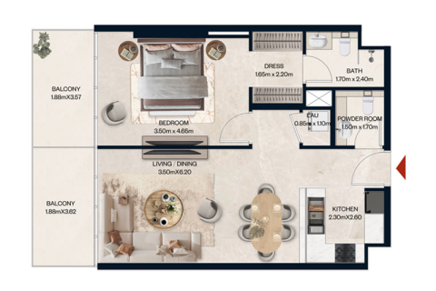 Apartamento para venda em Jumeirah Village Circle, Dubai, EAU 1 quarto, 36 m2 № 732670 - foto 6
