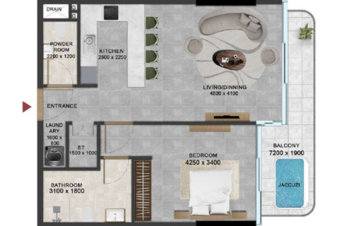 Apartament në Jumeirah Village Circle, Dubai, Emiratet e Bashkuara Arabe 1 dhomë, 31 m2. № 732669 - Foto 6