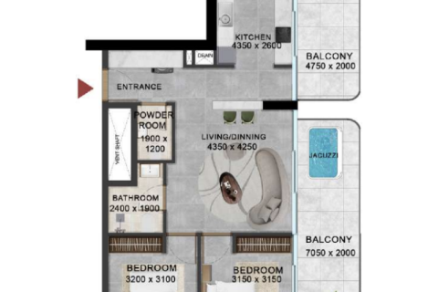 Apartament në Jumeirah Village Circle, Dubai, Emiratet e Bashkuara Arabe 1 dhomë, 31 m2. № 732669 - Foto 7