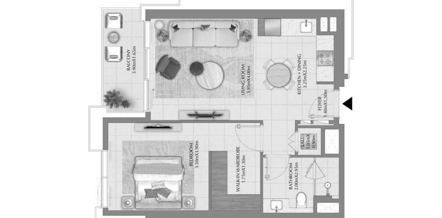 Квартира в Terra Gardens в Дубай, ОАЕ 2 кімнати, 71.03м2 № 647286