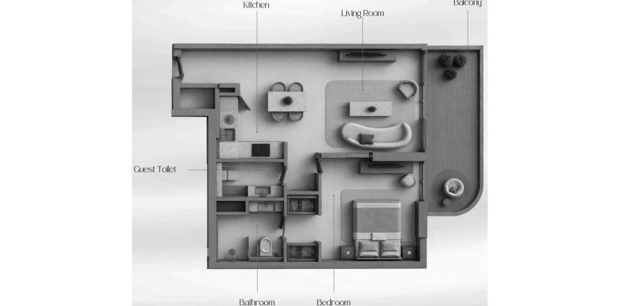 Appartement in Jumeirah Village Circle, Dubai, VAE 1 slaapkamer, 66.33 vr.m. nr 720706