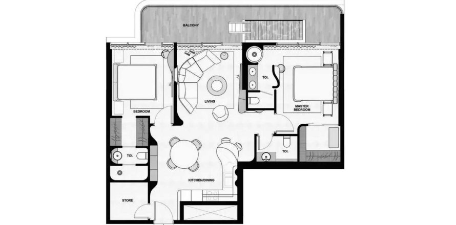 Пәтер Natuzzi Harmoni, Дубай, БАӘ-да 2 жатын бөлмелер, 117.52 м² № 718167