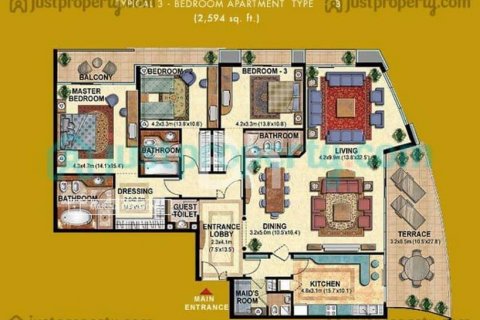 Dubai Marina, UAE의 임대용 아파트 침실 3개, 245제곱미터 번호 643629 - 사진 16