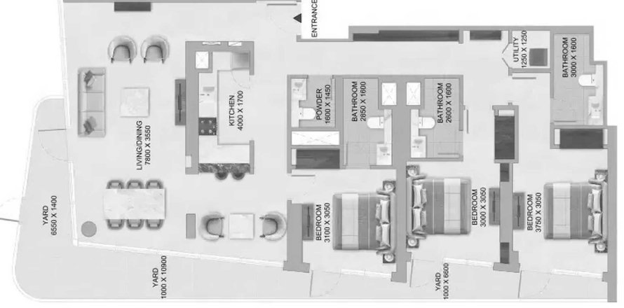 Leilighet i Abu Dhabi, Emiratene 3 soverom, 168.48 kvm nr. 736901