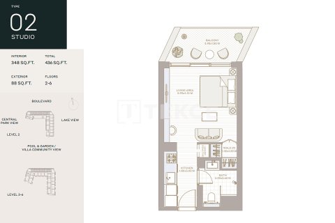 Wohnung zum Verkauf in Dubai, VAE 1 Zimmer, 41 m2 Nr. 730868 - Foto 20