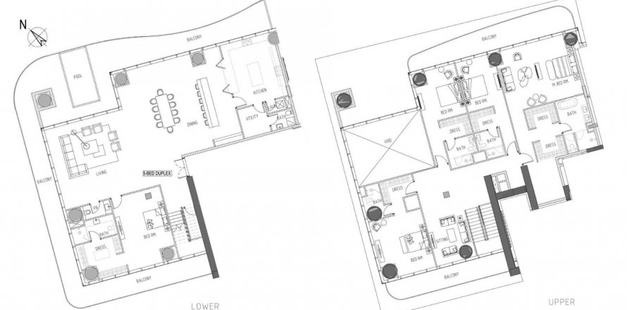 Byt v DAMAC BAY 2 v Dubai Harbour, SAE 5 ložnice, 711.22 m² Č.: 406786