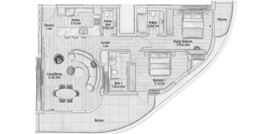 Apartamento en Al Reem Island, Abu Dhabi, EAU 2 dormitorios, 121.08 m² № 739488