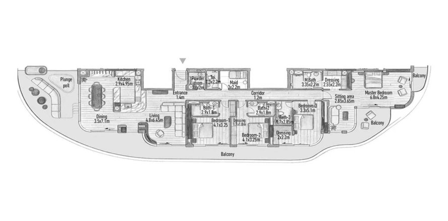 Ático en Al Reem Island, Abu Dhabi, EAU 4 dormitorios, 354.39 m² № 739493