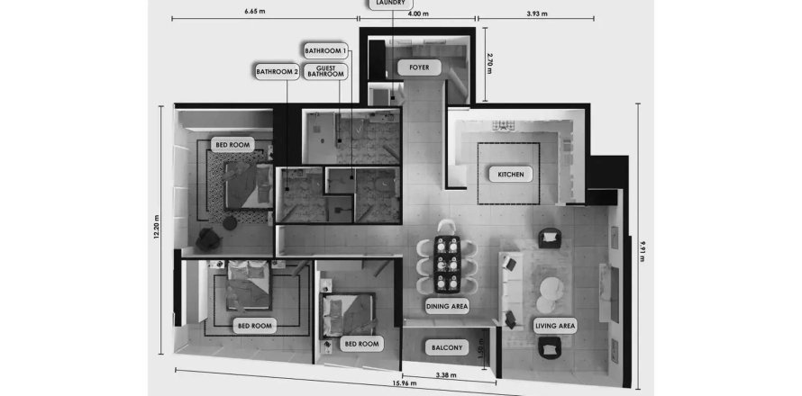 Apartment in Zenith J1 in Jumeirah Village Circle, Dubai, UAE 3 bedrooms, 147.1 sq.m. № 714905