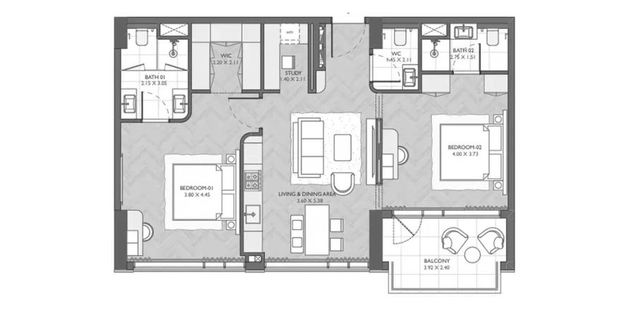 Appartamento a Dubai South (Dubai World Central), Dubai, EAU 2 camere da letto, 99.05 mq. № 706186