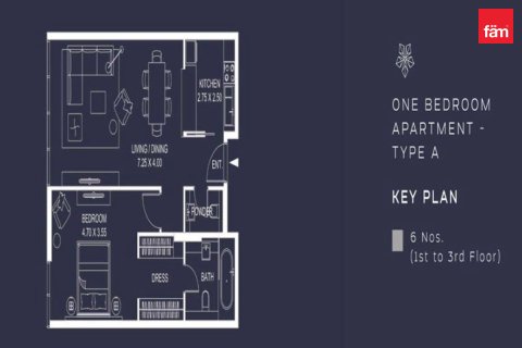 Apartemen di Dubai, UEA 1 kamar tidur, 78.3 m2 nomor 751446 - foto 11
