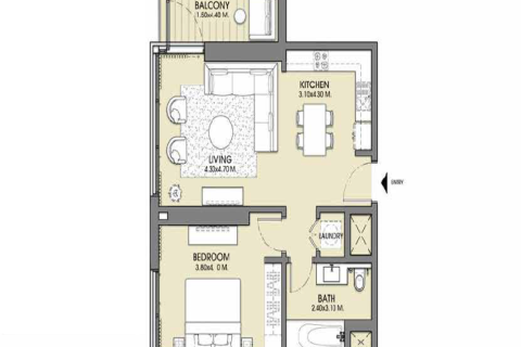 Üürile anda korter asukohaga Downtown Dubai (Downtown Burj Dubai), AÜE: 1 magamistoaga, 74.40972882 m² Nr 703153 - pilt 27