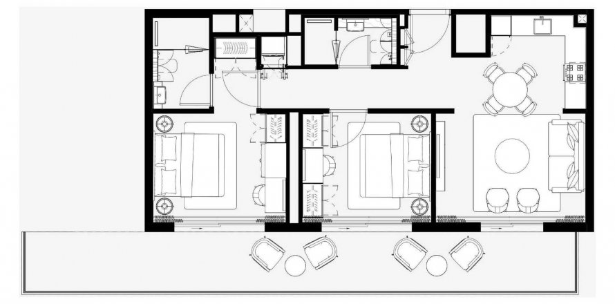 Apartmán v Noura by Azizi v Downtown Jebel Ali, Dubai, SAE 2 spálne, 106.3 m2 č. 645154