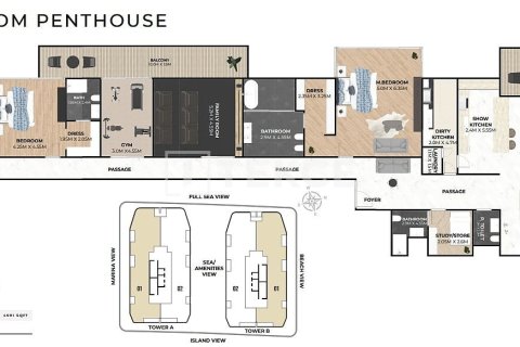 Дуплекс Дубай, БАӘ-да 3 жатын бөлмелер, 260 м² № 678127 - фото 20