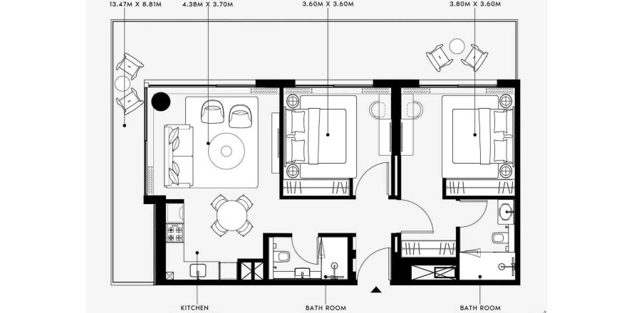 Lakás az Azizi Venice 14 lakóparkban itt: Dubai South (Dubai World Central), EAE, 2 hálószoba, 114 m², azonosító: 688090