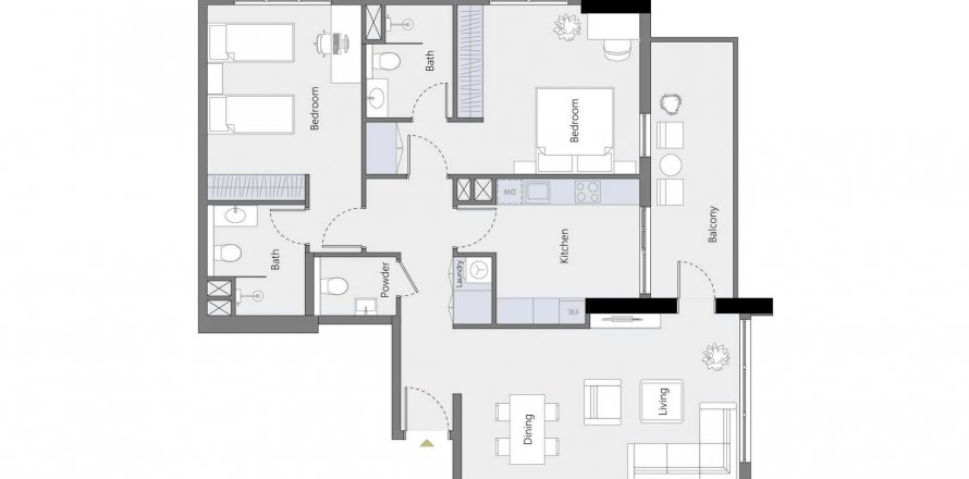 Apartment in RA1N in Jumeirah Village Circle, Dubai, UAE 2 bedrooms, 114.94 sq.m. № 634391