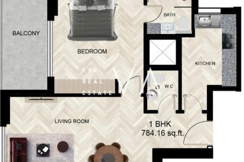 Apartament në Jumeirah Village Circle, Dubai, Emiratet e Bashkuara Arabe 1 dhomë gjumi, 72.83 m2. № 637719 - Foto 10