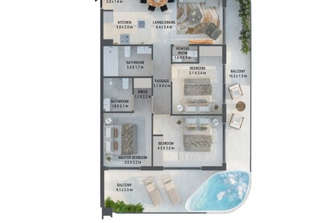 Apartman u WEYBRIDGE GARDENS 3 u Dubai Land, UAE 1 soba, 45 m2 Br. 728605 - fotografija 10