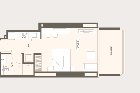 Byt v Binghatti Ivory v Al Jaddaf, Dubai, SAE 1 pokoj, 42 m² Č.: 728602 - fotografie 23