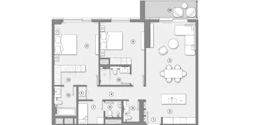 Korter asukohaga Tara Park asukohaga Al Reem Island, Abu Dhabi, AÜE: 2 magamistoaga, 142.83 m² Nr 709580