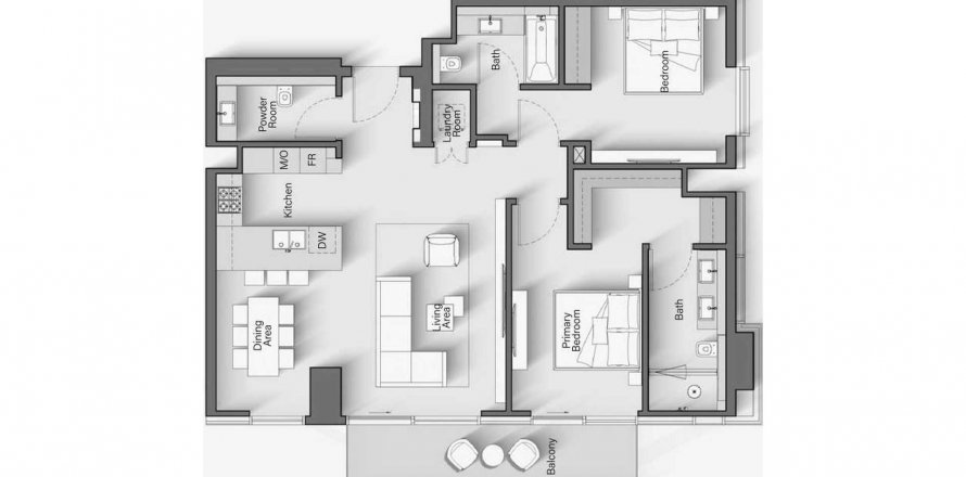 Apartment in Riverton House in Nadd Al Sheba, Dubai, UAE 2 bedrooms, 108.8 sq.m. № 634129
