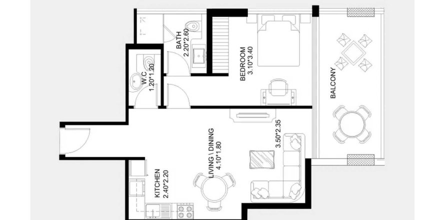 Appartamento a Dubai South (Dubai World Central), Dubai, EAU 1 camera da letto, 69.77 mq. № 707296