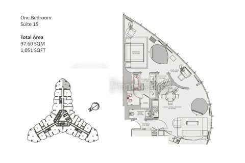 Apartment sa Downtown Dubai (Downtown Burj Dubai), UAE 1 silid-tulugan, 97.6 sq.m. № 720353 - larawan 16