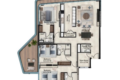 Byt v Dubai South (Dubai World Central), SAE 1 ložnice, 77 m² Č.: 732387 - fotografie 3