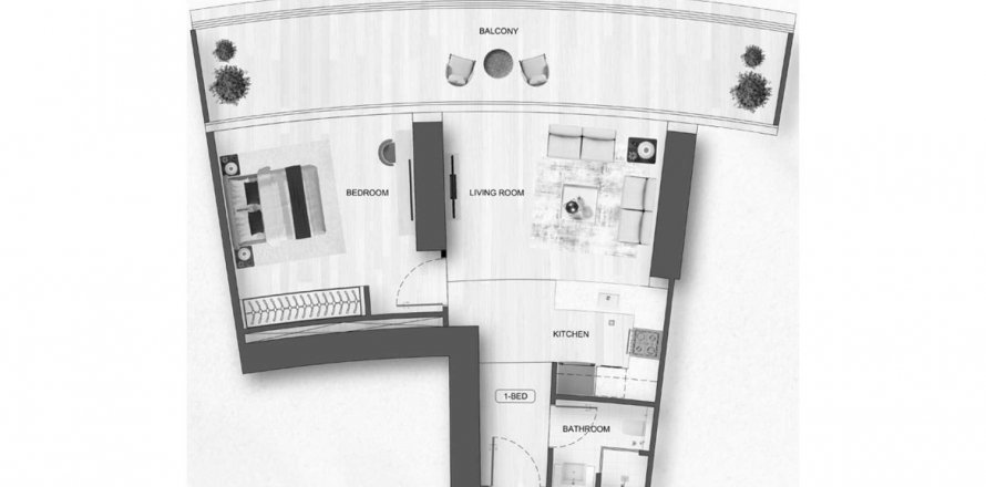 Apartment in Binghatti Flare in Jumeirah Village Triangle, Dubai, UAE 1 bedroom, 76.35 sq.m. № 629588
