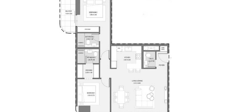 Leilighet i Nadd Al Sheba, Dubai, Emiratene 2 soverom, 98 kvm nr. 689550