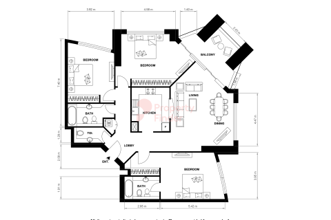 Wohnung zum Verkauf in Dubai Marina, Dubai, VAE 3 Schlafzimmer, 159 m2 Nr. 711775 - Foto 25