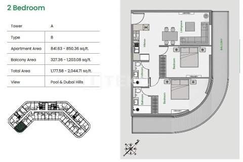 Apartment in Arjan, Dubai, UAE 1 room, 41 sq.m. № 634219 - photo 18