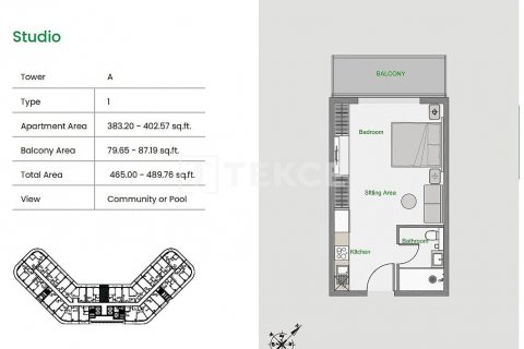 Apartment in Arjan, Dubai, UAE 1 room, 41 sq.m. № 634219 - photo 16
