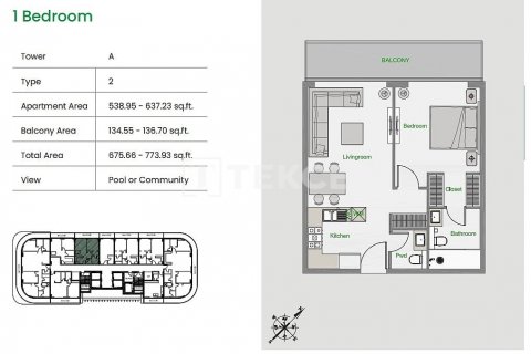Apartment in Arjan, Dubai, UAE 2 bedrooms, 122 sq.m. № 634221 - photo 17
