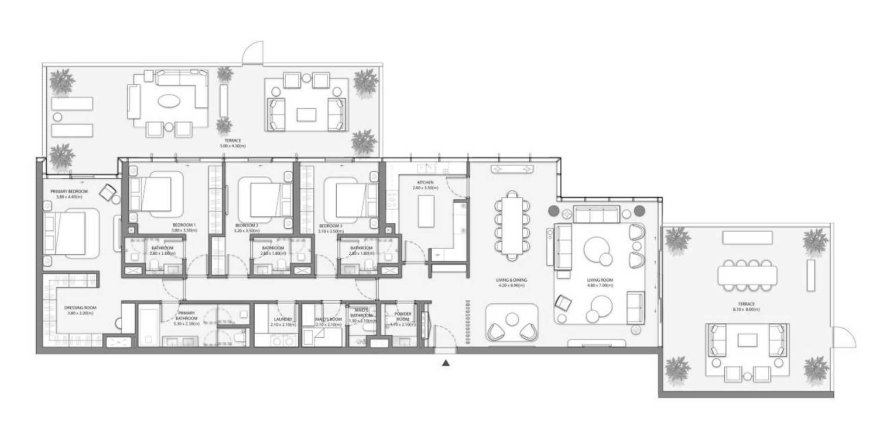 Dzīvoklis Palm Central Private Residences Palm Jebel Ali, Dubaijā, AAE 4 istabas, 258.66 m2 Nr. 650630