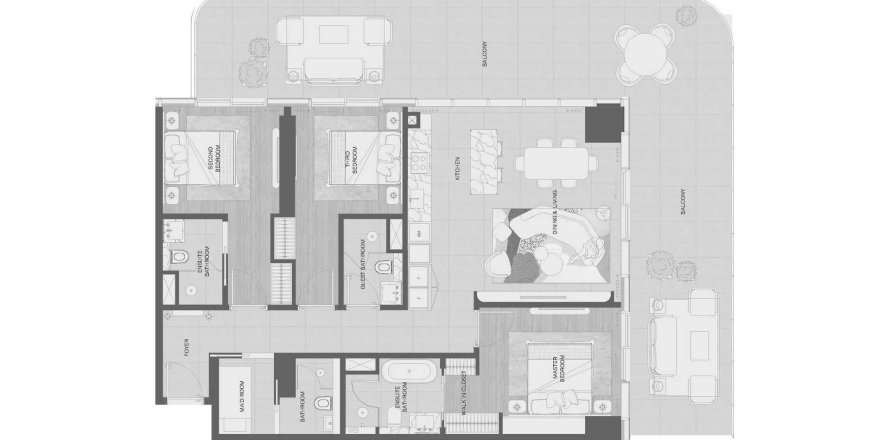 Apartament în Al Marjan Island, Ras Al Khaimah, EAU 3 dormitoare, 177 mp.  №700207