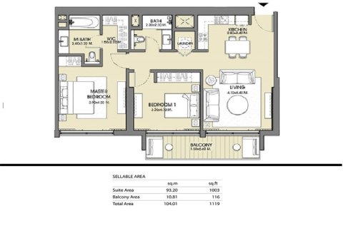 Apartament de închiriat în Downtown Dubai (Downtown Burj Dubai), Dubai, EAU 2 dormitoare, 103.21523300 mp. №715761 - poză 8