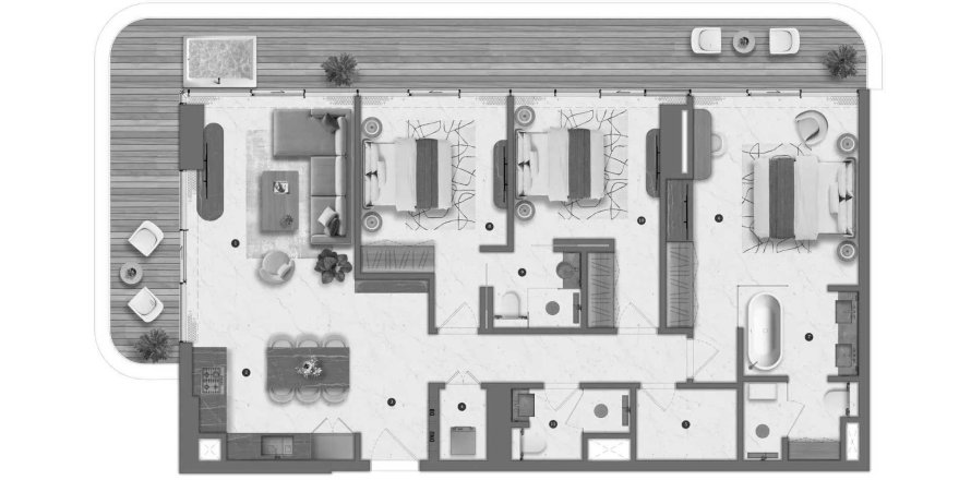 Apartman u Bond Living u Dubai Residence Complex, UAE 157.52 m2, 3 spavaćih soba Br. 700549