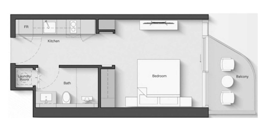 Dzīvoklis Portside Square Mina Rashid, Dubaijā, AAE 1 istaba, 37 m2 Nr. 650637