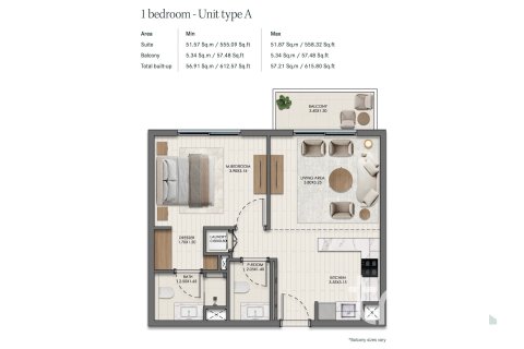 Apartament de vânzare în Town Square, Dubai, EAU 1 dormitor, 56.95 mp.  №733388 - poză 11